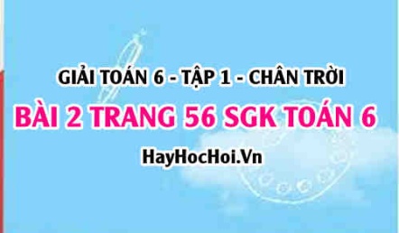 Giải bài 2 trang 56 Toán 6 Tập 1 SGK Chân trời sáng tạo